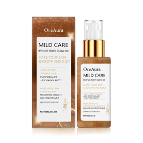 OceAura Antique Bronze Body Shimmer Oil, Shimmering Antique Bronze Liquid, Rose Gold Highlighter Oil, Waterproof Moisturizing Massage.