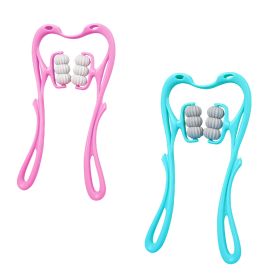 Neck Roller Massager 360º Rotatable Trigger Point Roller Portable Massager with 6 Balls for Neck Leg Thigh Foot Pain Relief (Option: pink)